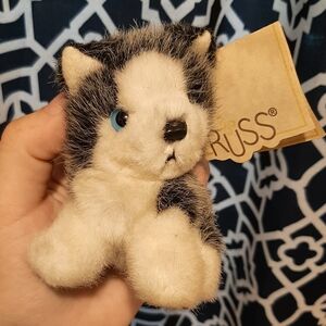 NWT Russ Mini Husky Dog With Blue Eyes 3" Plush
